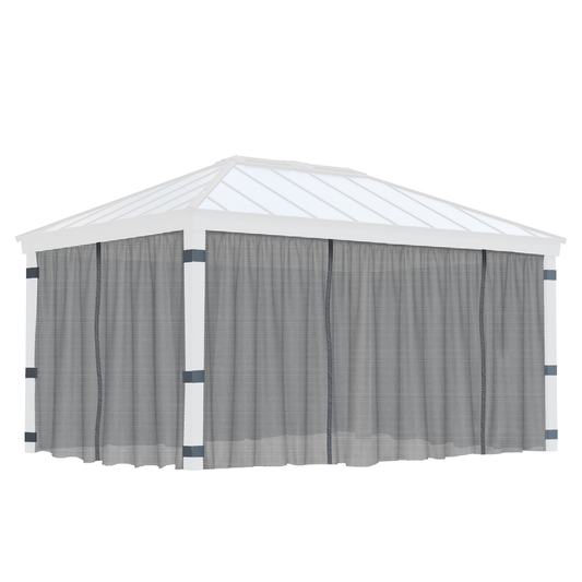 Hyttysverkkosetti, 4 verhoa, sopii 4,2 x 6 m Dallas -paviljonkiin