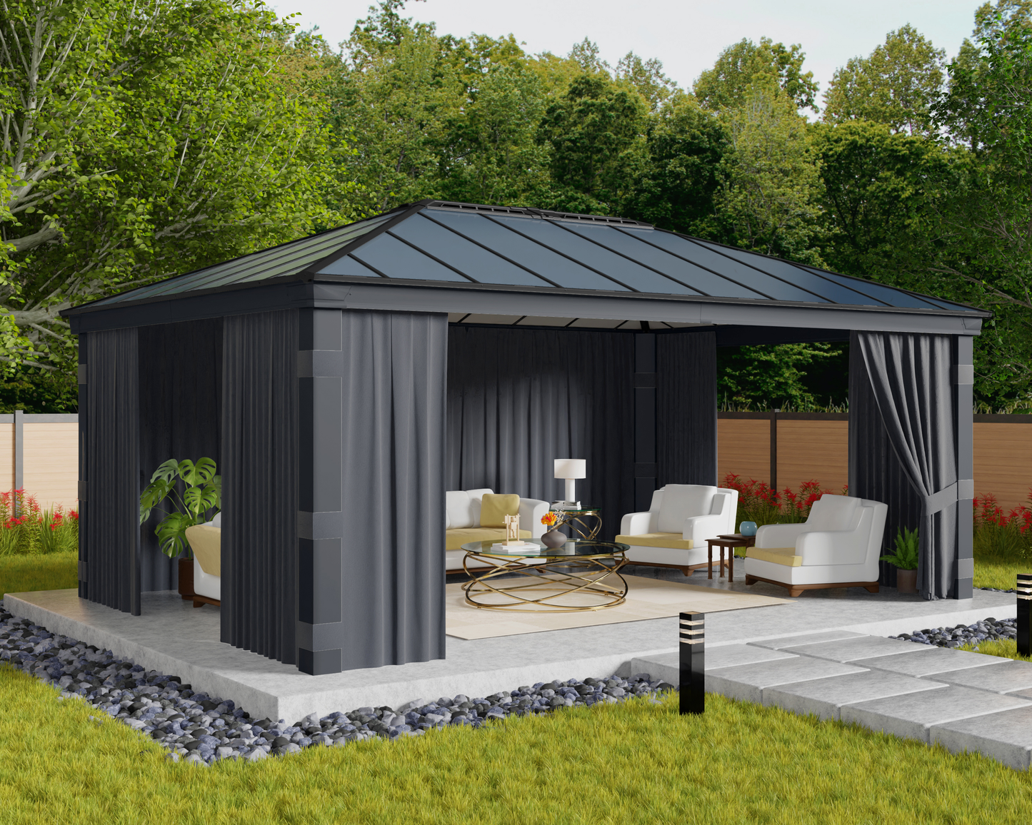 Verhosetti, 4 verhoa, sopii 4,2 x 6 m Dallas -paviljonkiin