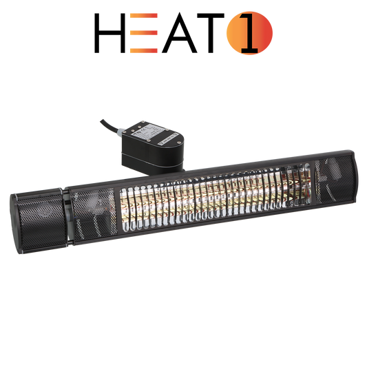 Terassilämmitin ECO plus-line 2000 W, oskilloiva, musta HEAT1