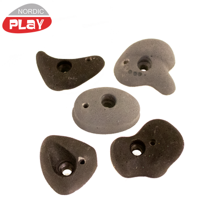 Kiipeilyotteet, musta/harmaa, 5 kpl. mukana kiinnitystarpeet NORDIC PLAY