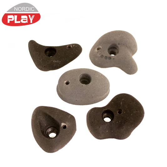 Kiipeilyotteet, musta/harmaa, 5 kpl. mukana kiinnitystarpeet NORDIC PLAY