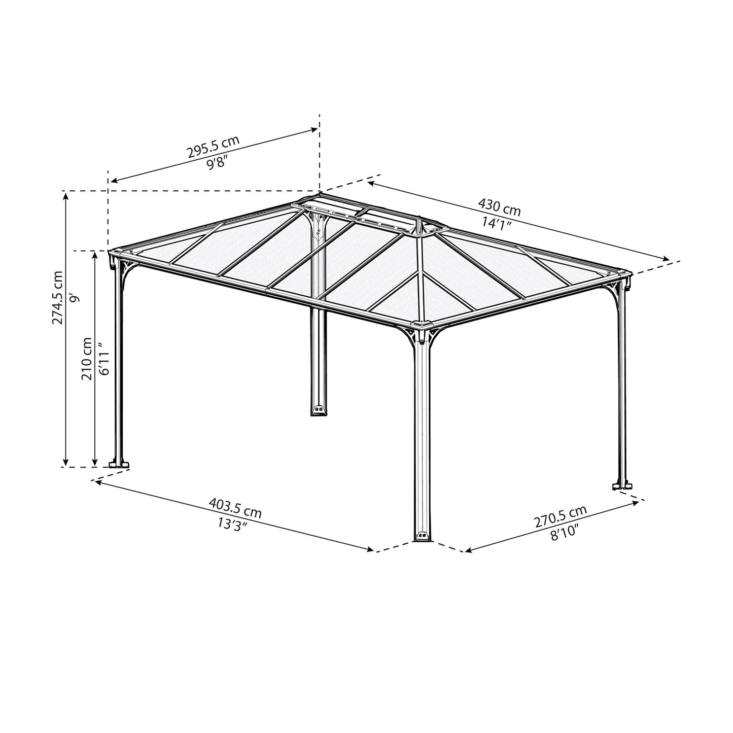 Paviljonki Martinique 4300, harmaa Palram - Canopia