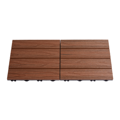 Terrance deck tiles composite 30 x 30 cm 4 kpl., tiikinvärinen HORTUS