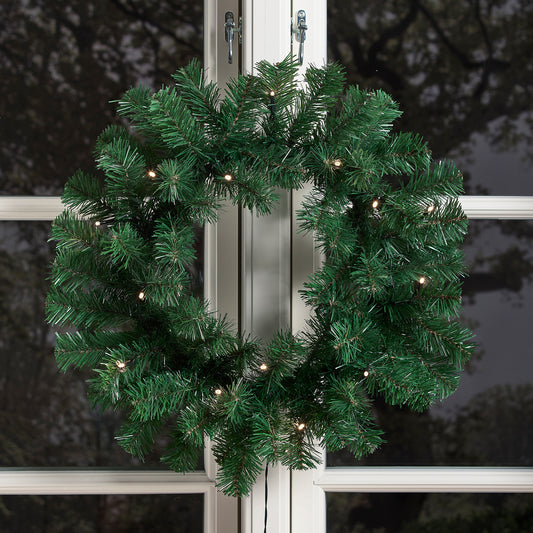 Joulukranssi Ø45 cm LED -valoilla ja lumella NORDIC WINTER