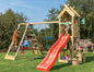 Leikkitorni Jungle Gym Totem, 2-Climb Module 200 ja punainen liukumäki