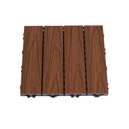 Terrance deck tiles composite 30 x 30 cm 4 kpl., tiikinvärinen HORTUS