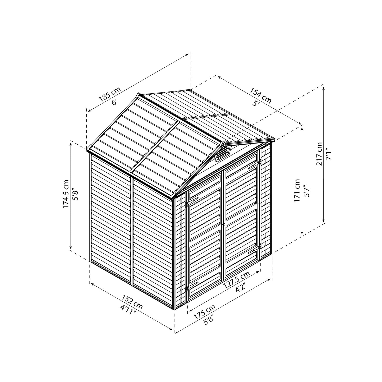 Pihavaja SKYLIGHT 2,8 m2 keskiyön harmaa Palram - Canopia