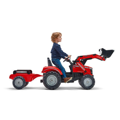 Kuormaajalla ja peräkärryllä FALK Massey Ferguson