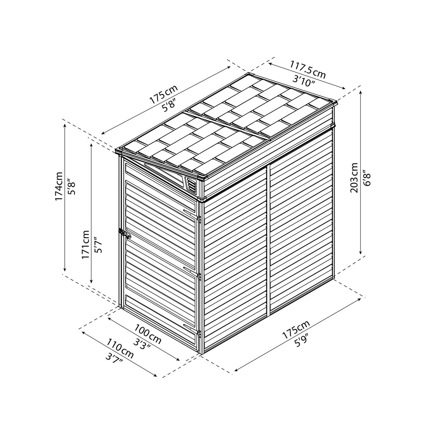 Pihavaja  SKYLIGHT PENT 2,1 m2 keskiyön harmaa Palram - Canopia