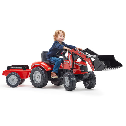 Kuormaajalla ja peräkärryllä FALK Massey Ferguson