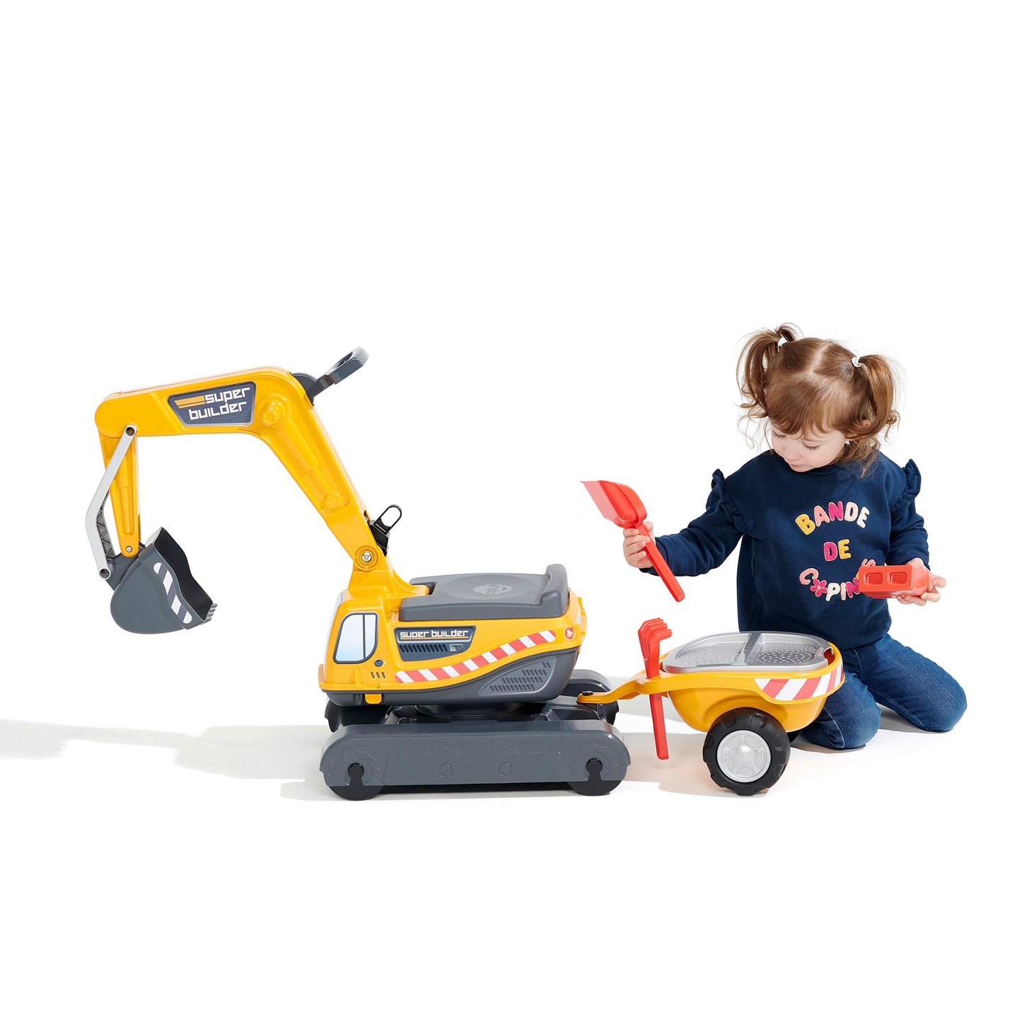 Kaivinkone Super Builder perävaunulla FALK