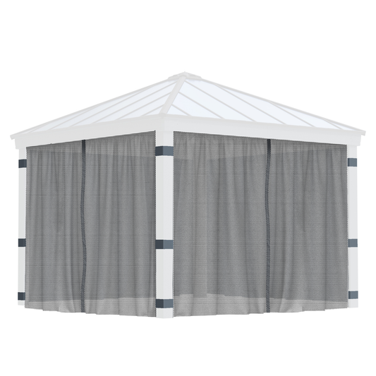 Hyttysverkkosetti, 4 verhoa, sopii 4,2 x 4,2 m Dallas -paviljonkiin