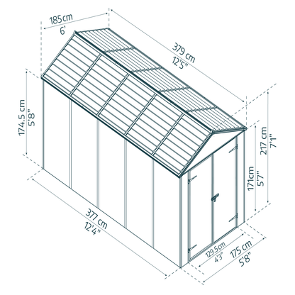 Vaja Rubicon 7.0 m2 harmaa Palram - Canopia