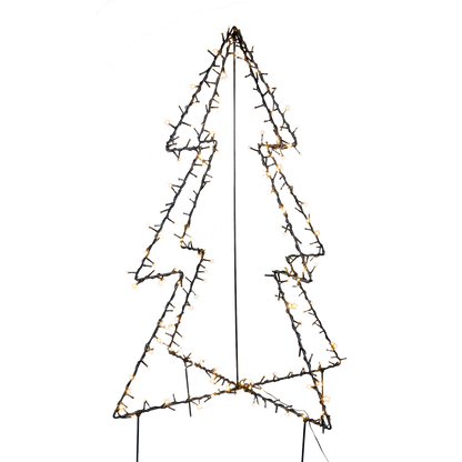 Metallinen joulukuusi, 120 cm, 130 LED -valoa NORDIC WINTER