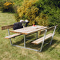 Picnic -pöytäsetti "FREJA", painekyllästetty puu ja galvanoitu runko, 175 x 180 cm HORTUS
