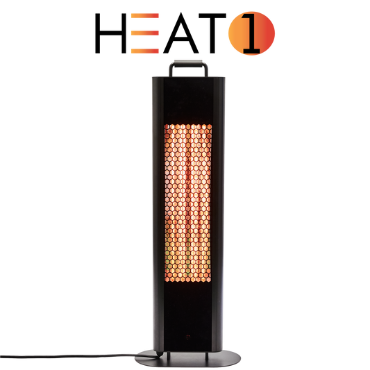 Terassilämmitin ECO high-line lattiamalli 2000W, musta HEAT1
