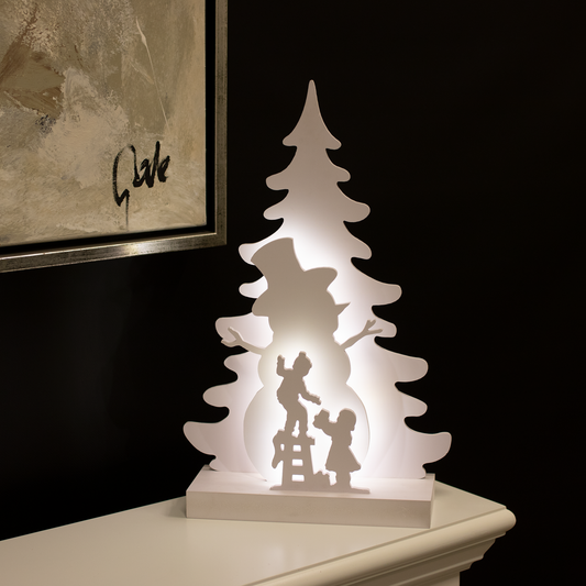Joulusiluetti 3D LED lumiukko motiivilla NORDIC WINTER
