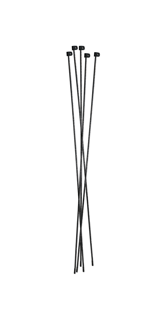 Harjaterästolppa, 8 mm, musta, musta suojus, 110 cm x 25