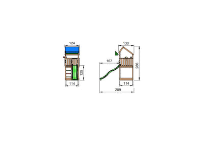 Leikkitornikokonaisuus Jungle Gym Home 2.1 ilman liukumäkeä