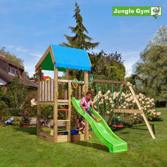 Leikkitornikokonaisuus Jungle Gym Home 2.1 ja 2-Swing Module 220 ilman liukumäkeä
