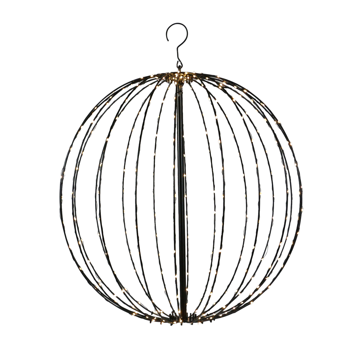 Metallipallo musta, LED valoilla, 320 lediä, Ø50 cm, 230V NORDIC WINTER