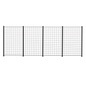 4 Paneelia säleikköä 150 x 100 cm, antrasiitti, mukana 5 kpl 158cm alumiinitolppaa