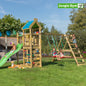 Leikkitornikokonaisuus Jungle Gym Nomad 2-Climb Module 200 ja tummanvihreä liukumäki