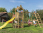 Leikkitorni Jungle Gym Teepee, 2-Climb Module 200 ja keltainen liukumäki