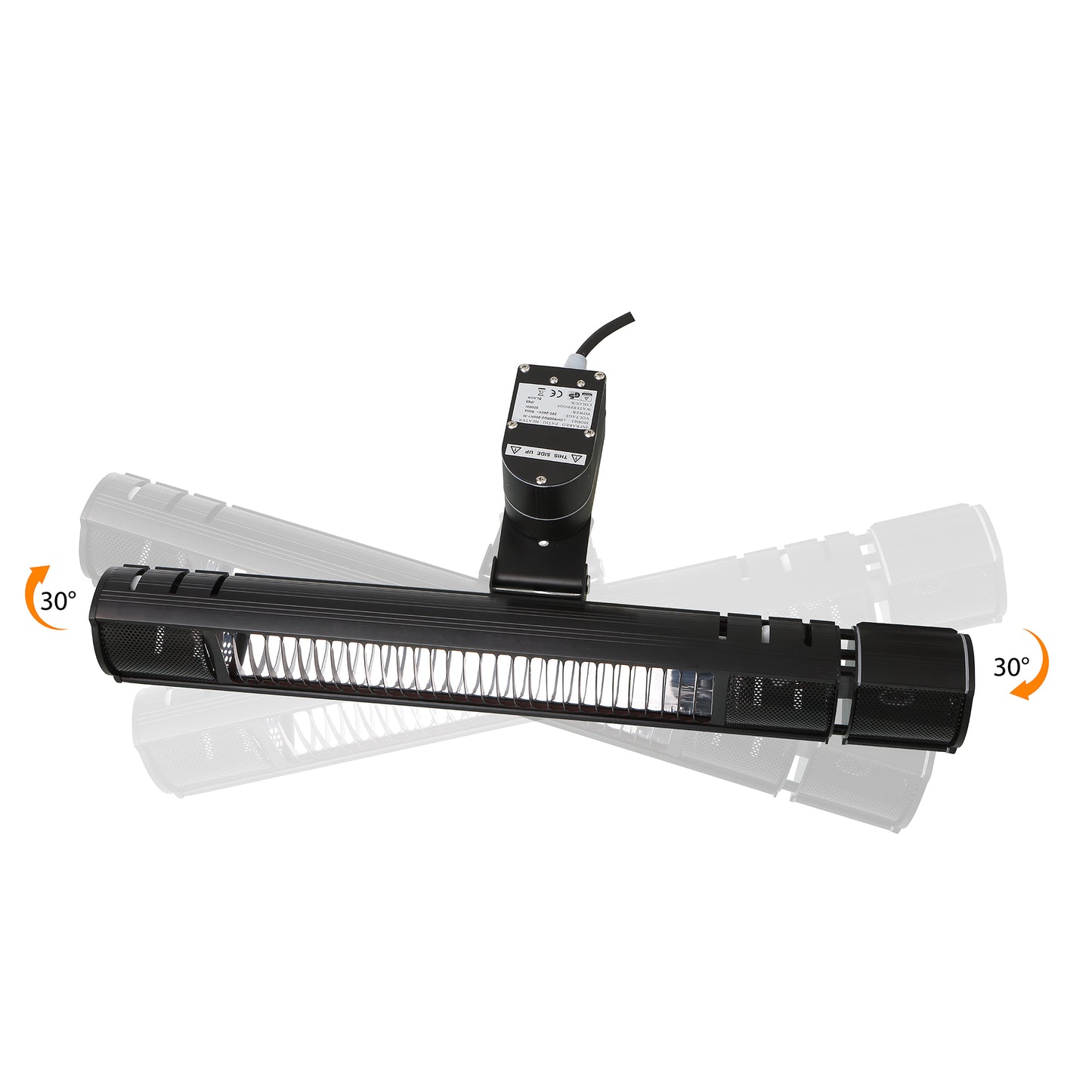 Terassilämmitin ECO plus-line 2000 W, oskilloiva, musta HEAT1
