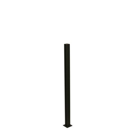 Multi -alumiinitolppa 100 cm lasipaneelille, musta 108 cm HORTUS