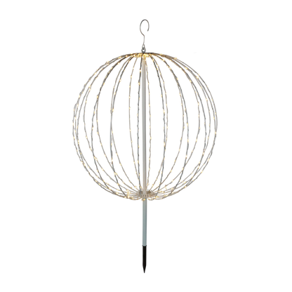 Metallipallo valkoinen, LED valoilla, 320 lediä, Ø50 cm, 230V NORDIC WINTER