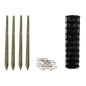 Puutarha-aita, paketti: 90 cm,  5 x 10 - 50 metriä, puutolpilla, musta
