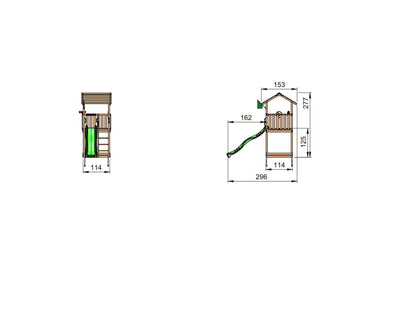 Leikkitornikokonaisuus Jungle Gym Casa 2.1 sininen liukumäki