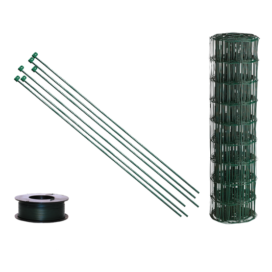 Puutarha-aita, paketti: 90 cm,  10 x 10 - 25 metriä, harjaterästolpilla, vihreä