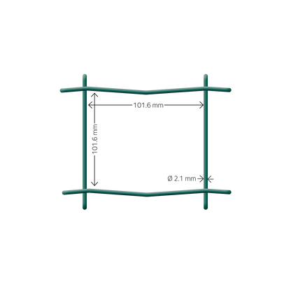 Puutarha-aita, 0% PVC, vihreä, 10 x 10 cm, 90 cm x 25 m