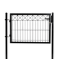Elementtiaidan portti, musta, X -koriste yläreunassa, 750 x 1000 mm