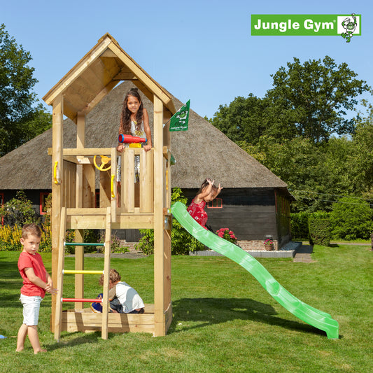 Leikkitornikokonaisuus Jungle Gym Club 2.1 vihreä liukumäki