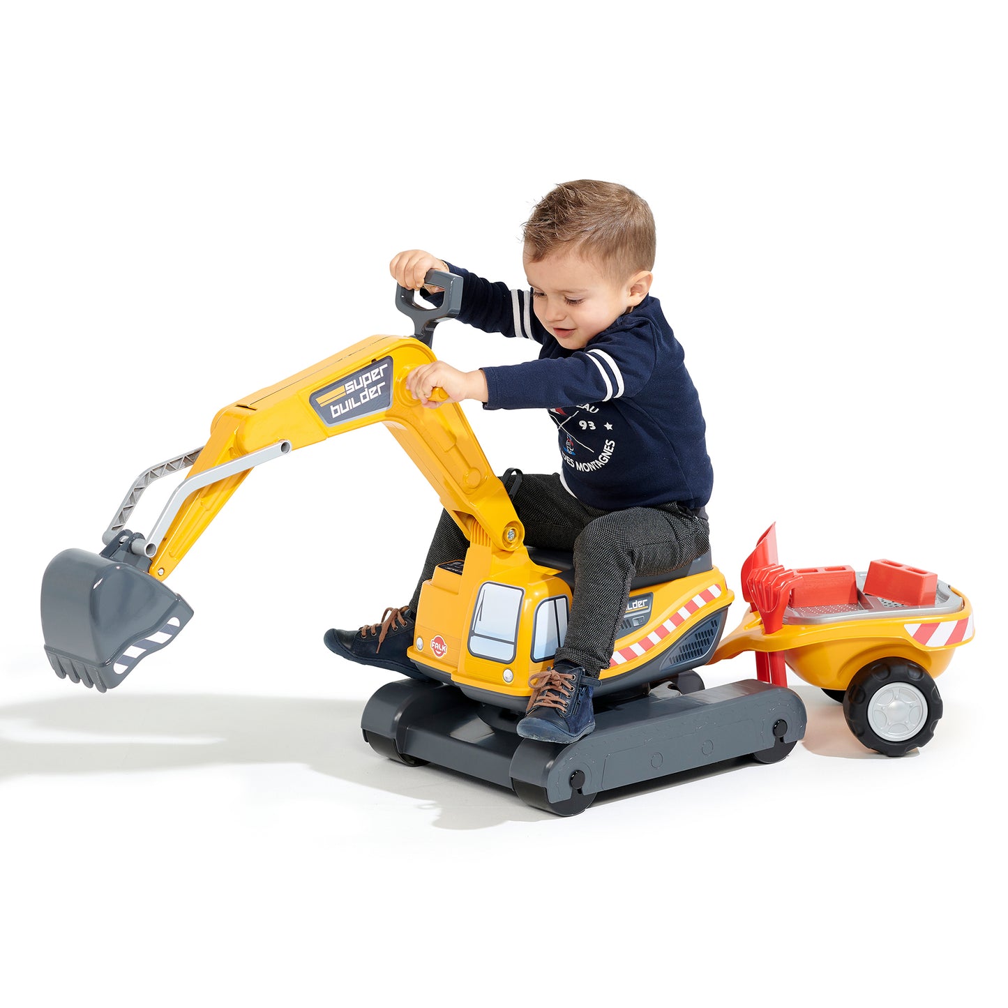 Kaivinkone Super Builder perävaunulla FALK