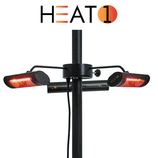 TerassilämmitinECO High-line 3 x 670 W, musta HEAT1
