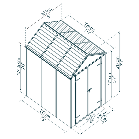 Vaja Rubicon 4.2 m2 harmaa Palram - Canopia