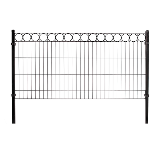 Paneeliaitasetti tarvikkeineen, musta, O -koristeella, 100 cm korkea, 12 moduulia ja portti